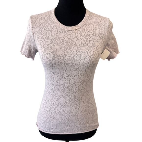RAG & BONE Women's Lilac Gemma Floral Jacquard Tee Size XS - Picture 1 of 5
